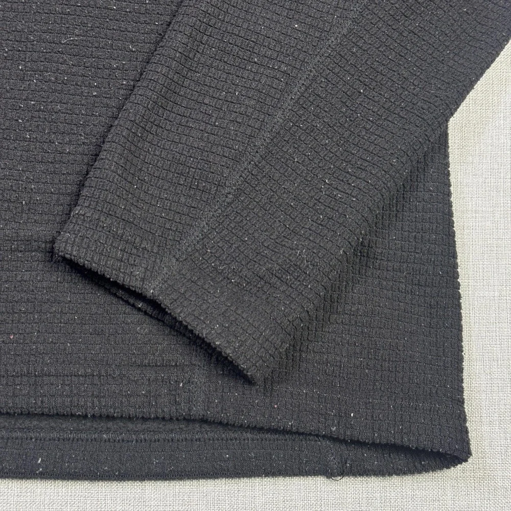 The North Face 1/4 Zip‎ Waffle-Knit Sweatshirt Mens Large Black Pullover Fleece
